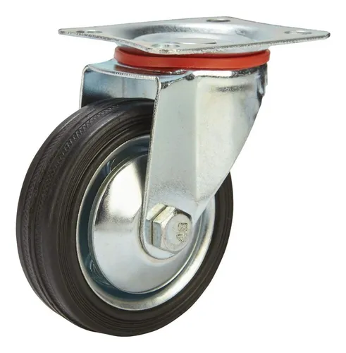 Imagen de RUEDA FIJA 4 X 2" HULE NEGRO CAUCHO CAPAPACIDAD 280KG