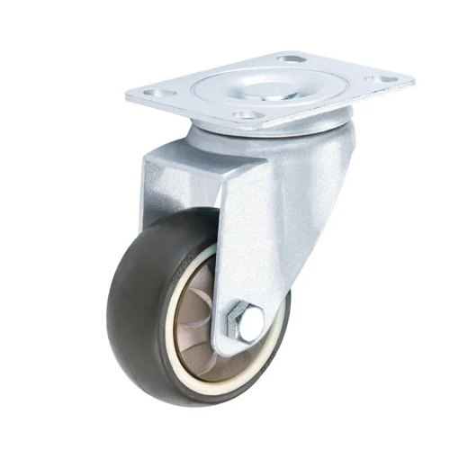 Imagen de RUEDA FIJA PLACA CROMADA 1" HULE TERMOPLASTICO CAPACIDAD 11KG