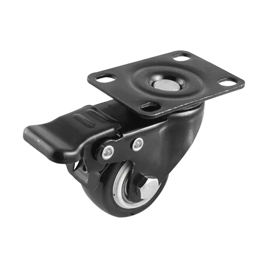 Imagen de RUEDA GIRATORIA CON FRENO HULE DURO 2 1/2" X 1 1/4 CAPACIDAD 50KG
